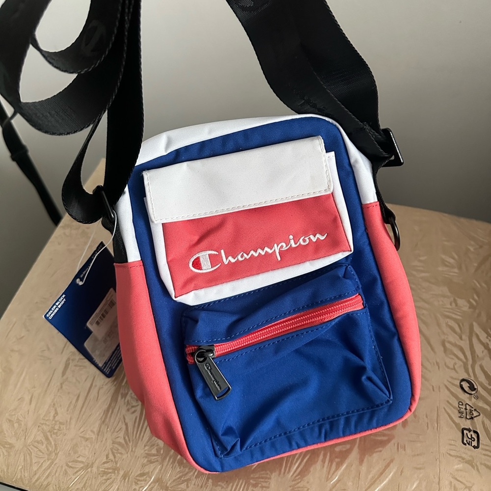 Champion Men's Blue, Red, and White Belt Bag